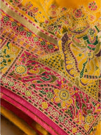 Sunheri Madhubani Heritage Saree