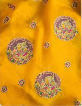 Sunheri Madhubani Heritage Saree