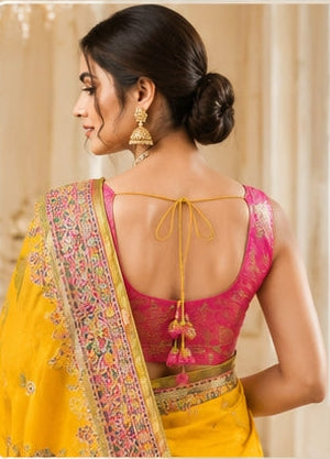 Sunheri Madhubani Heritage Saree
